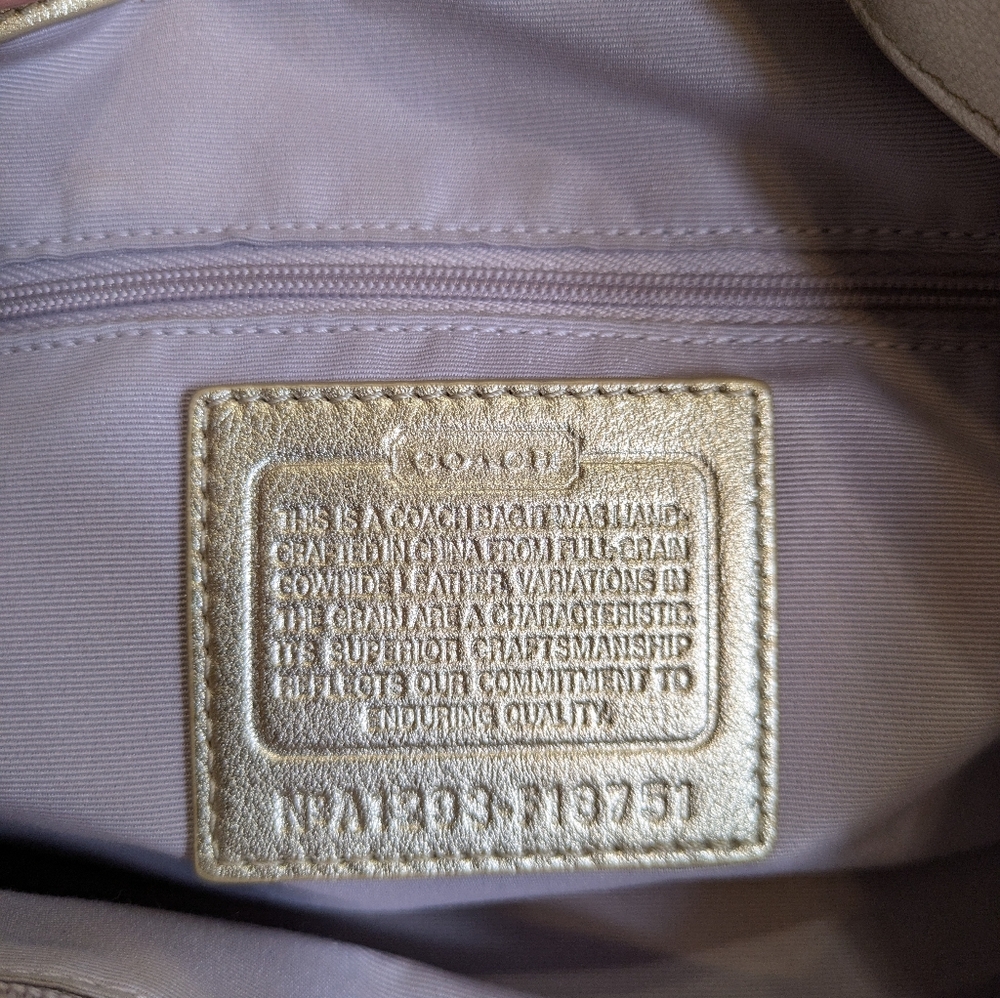 Coach Soho Leather Gold Metallic Handbag Purse - Picture 3 of 4